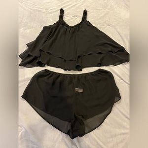 Oscar De La Renta Black Lingerie Set